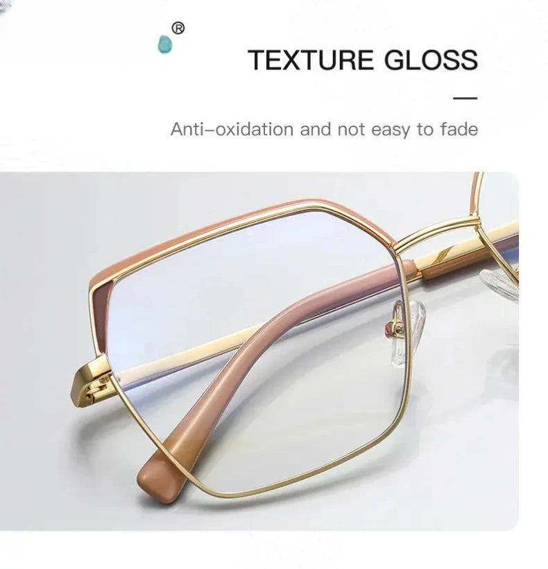 Women's Square Full Rim Alloy Reading Glasses 3102 — view 6 | Rx Spectacle