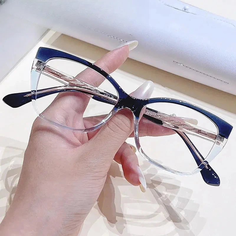 Women's Cat Eye Full Rim Titanium Prescription Glasses 76037 — view 6 | Rx Spectacle
