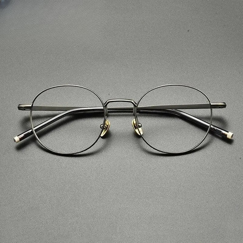Unisex Round Full Rim Titanium Prescription Glasses Gxyj849 — view 4 | Rx Spectacle