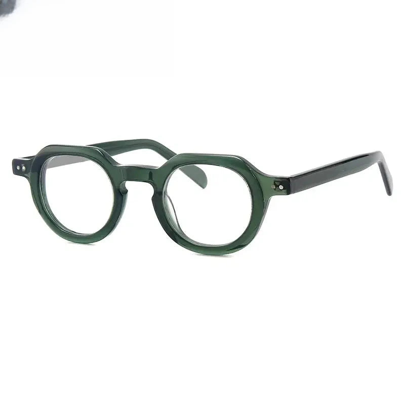 Unisex Round Full Rim Acetate Flat Top Prescription Glasses G56071 — view 5 | Rx Spectacle
