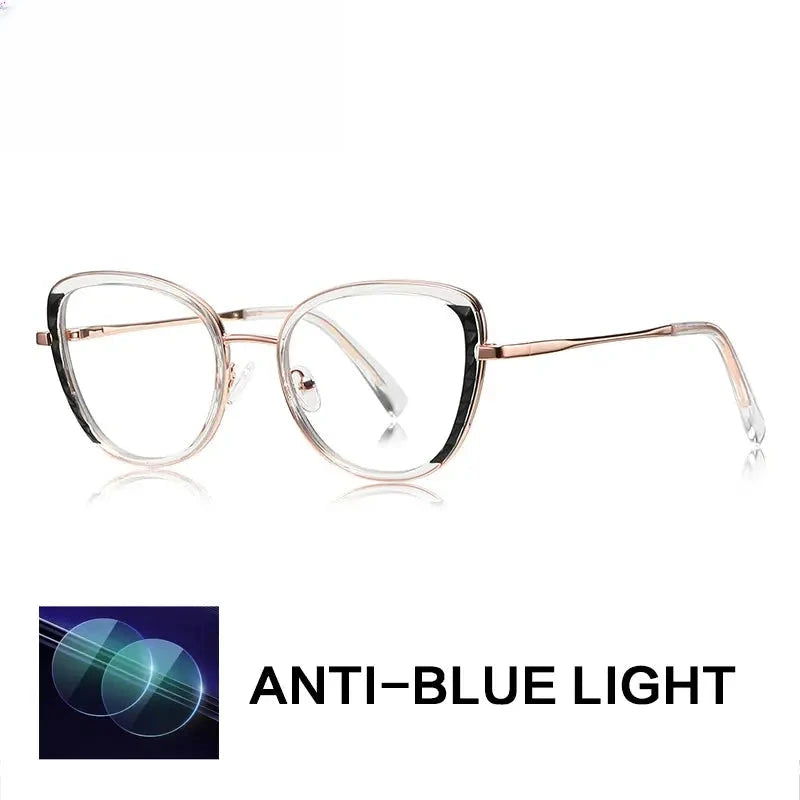 Women's Butterfly Full Rim Titanium Reading Glasses G3147 — view 4 | Rx Spectacle