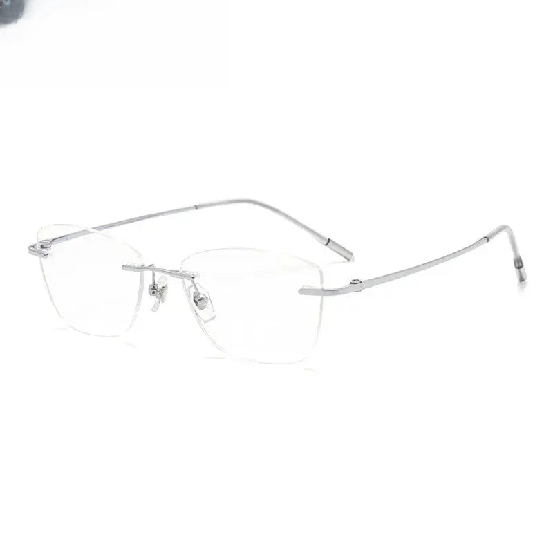 Women's Cat Eye Rimless Titanium Reading Glasses 941022 — view 4 | Rx Spectacle