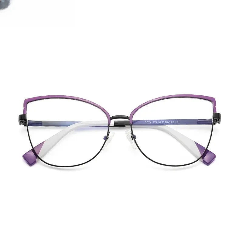 Women's Butterfly Full Rim Alloy Reading Glasses 3024 — view 10 | Rx Spectacle