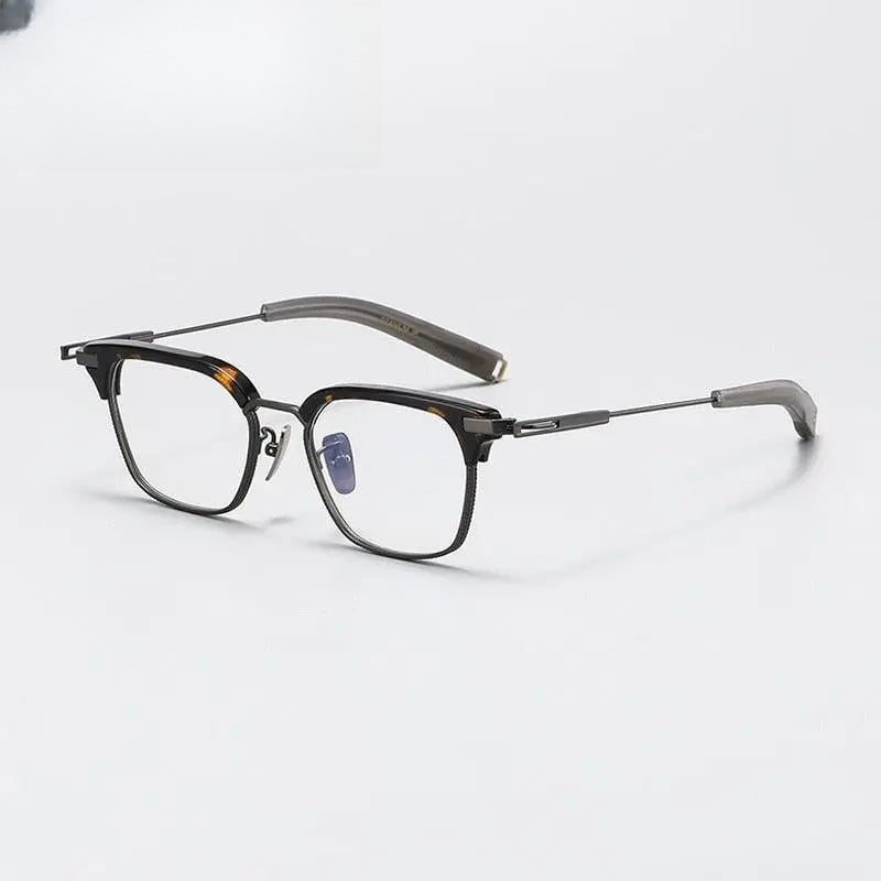 Unisex Square Full Rim Titanium Prescription Glasses Gxyj1070 — view 8 | Rx Spectacle