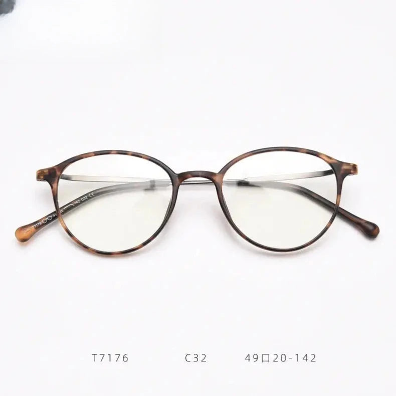 Women's Round Full Rim Titanium Prescription Glasses 71764 — view 8 | Rx Spectacle