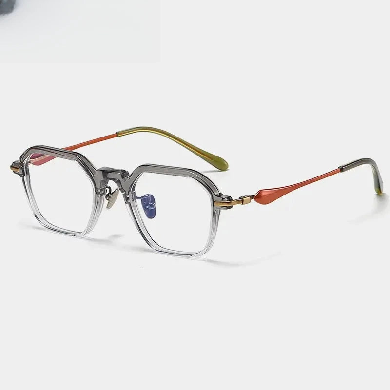 Unisex Polygon Full Rim Titanium Prescription Glasses 36065 — view 5 | Rx Spectacle