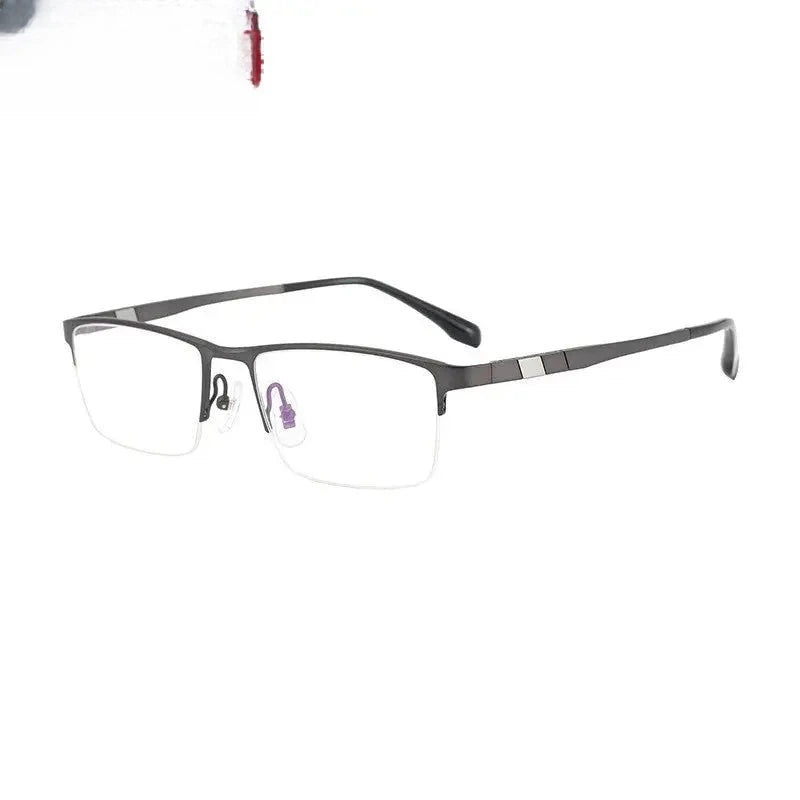 Men's Square Semi-Rimless Titanium Prescription Glasses 360279 — view 4 | Rx Spectacle