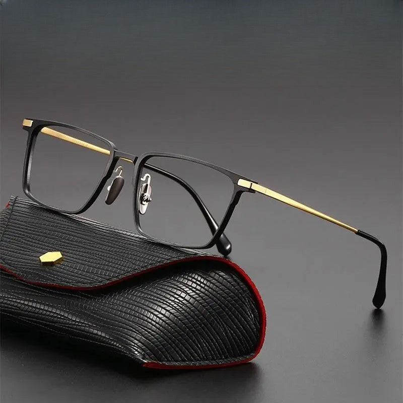 Men's Square Full Rim Titanium Prescription Glasses 20221 — view 1 | Rx Spectacle