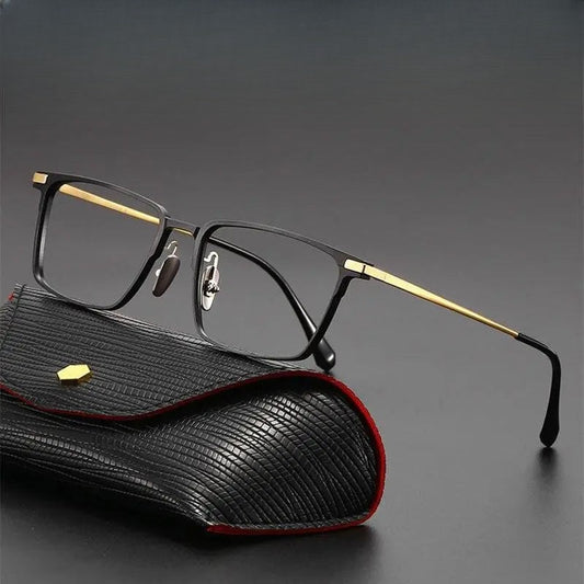 Men's Square Full Rim Titanium Prescription Glasses 20221 — view 1 | Rx Spectacle