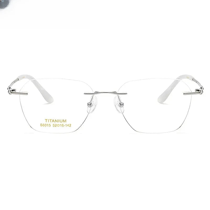 Women's Polygon Rimless Titanium Prescription Glasses 36015 — view 1 | Rx Spectacle