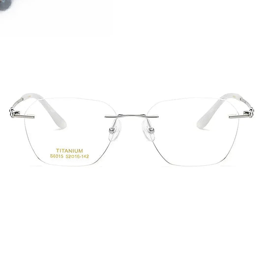 Women's Polygon Rimless Titanium Prescription Glasses 36015 — view 1 | Rx Spectacle