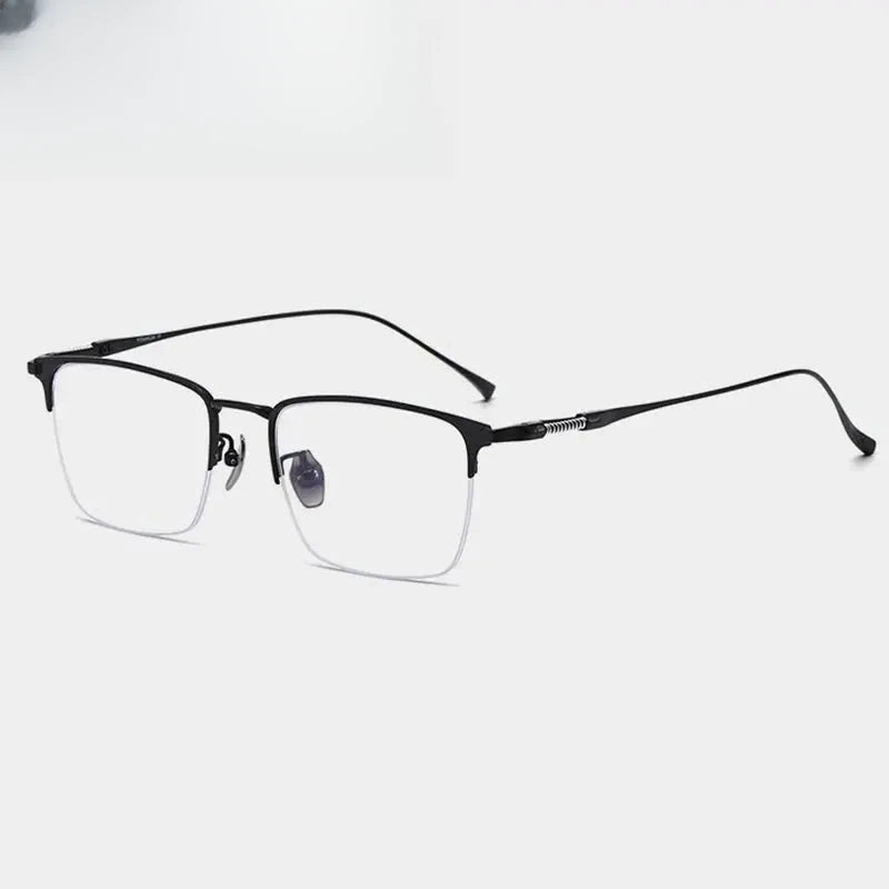 Men's Square Semi-Rimless Titanium Oversized Prescription Glasses 969011 — view 4 | Rx Spectacle