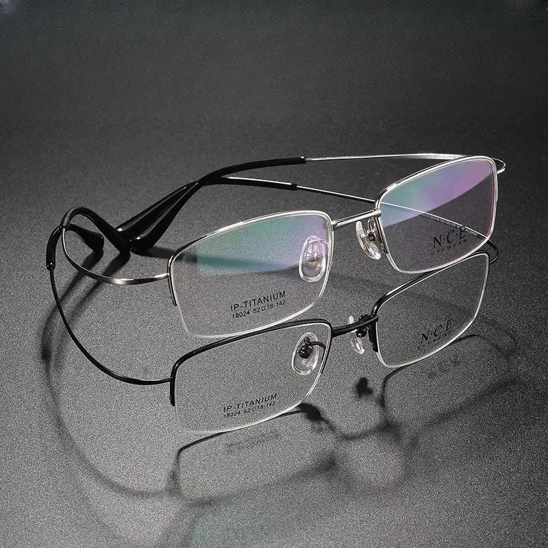 Unisex Rectangular Full Rim Titanium Prescription Glasses 180240 — view 1 | Rx Spectacle