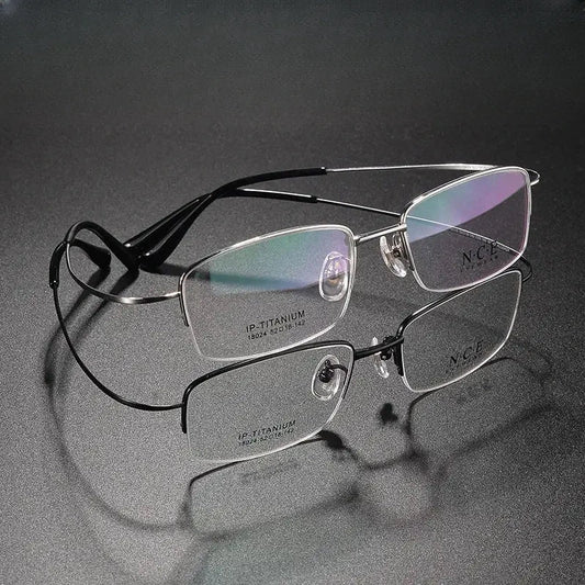 Unisex Rectangular Full Rim Titanium Prescription Glasses 180240 — view 1 | Rx Spectacle