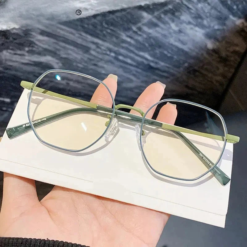 Women's Polygon Full Rim Alloy Reading Glasses 318219 — view 1 | Rx Spectacle