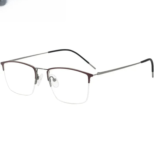 Women's Square Semi-Rimless Titanium Prescription Glasses 916080 — view 1 | Rx Spectacle