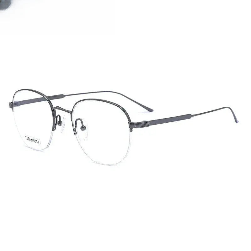 Women's Oval Semi-Rimless Titanium Prescription Glasses 310164 — view 5 | Rx Spectacle