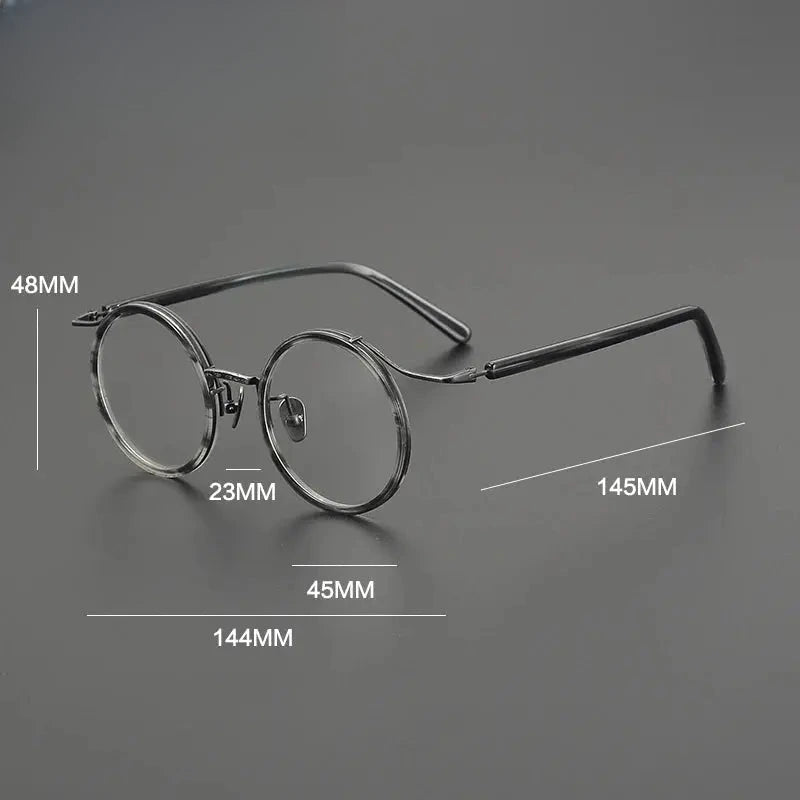 Unisex Round Full Rim Titanium Prescription Glasses G85676 — view 2 | Rx Spectacle