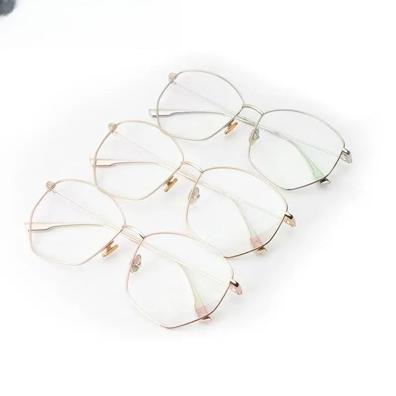 Women's Irregular Full Rim Titanium Prescription Glasses 8302 — view 5 | Rx Spectacle