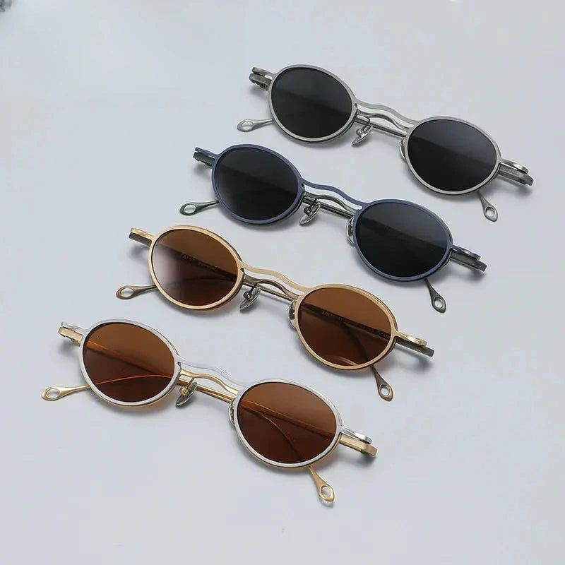 Unisex Oval Full Rim Titanium Clip-On Prescription Glasses 1513 — view 4 | Rx Spectacle
