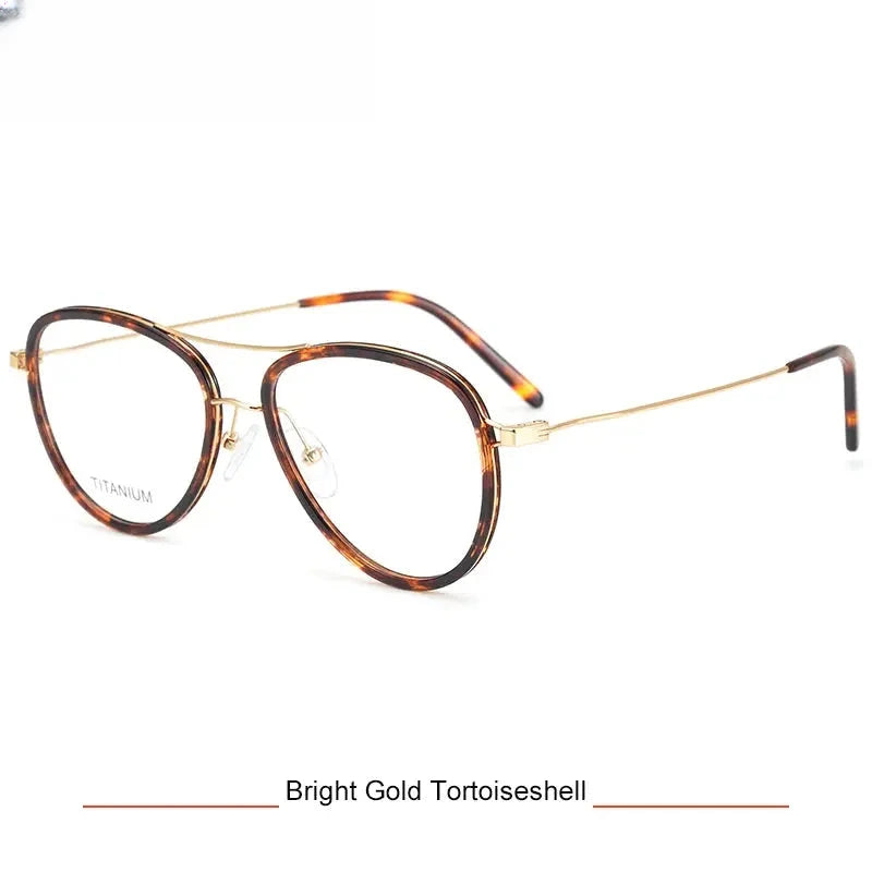 Women's Oval Full Rim Titanium Double Bridge Prescription Glasses 316043 — view 5 | Rx Spectacle