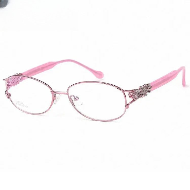 Women's Oval Full Rim Titanium Prescription Glasses 2399 — view 3 | Rx Spectacle