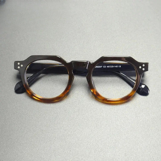 Unisex Round Full Rim Acetate Flat Top Prescription Glasses G62207 — view 1 | Rx Spectacle