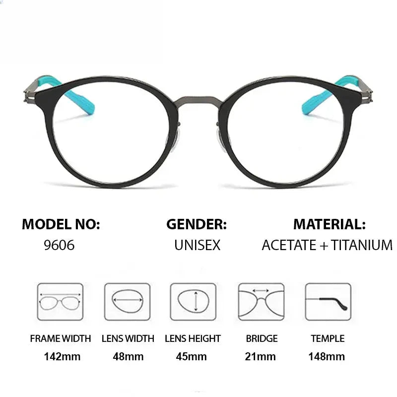 Unisex Round Full Rim Titanium Prescription Glasses 39606 — view 2 | Rx Spectacle