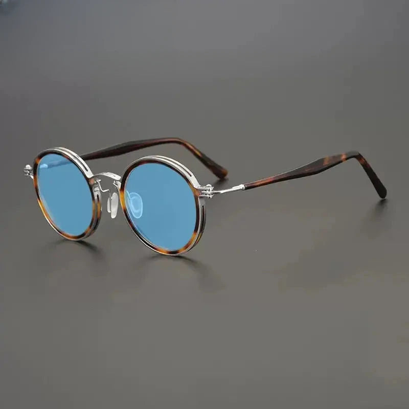 Unisex Round Full Rim Titanium Prescription Glasses Mo10 — view 11 | Rx Spectacle