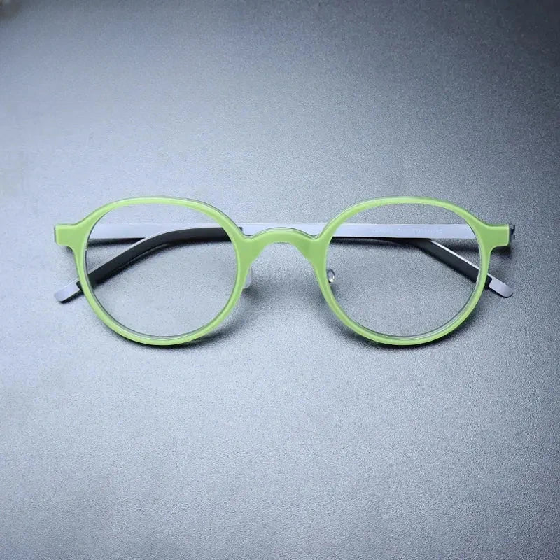 Unisex Round Full Rim Acetate Prescription Glasses Gxyj1239 — view 8 | Rx Spectacle