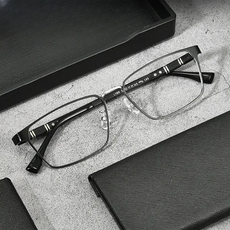 Unisex Polygon Full Rim Titanium Oversized Prescription Glasses 51109 — view 1 | Rx Spectacle