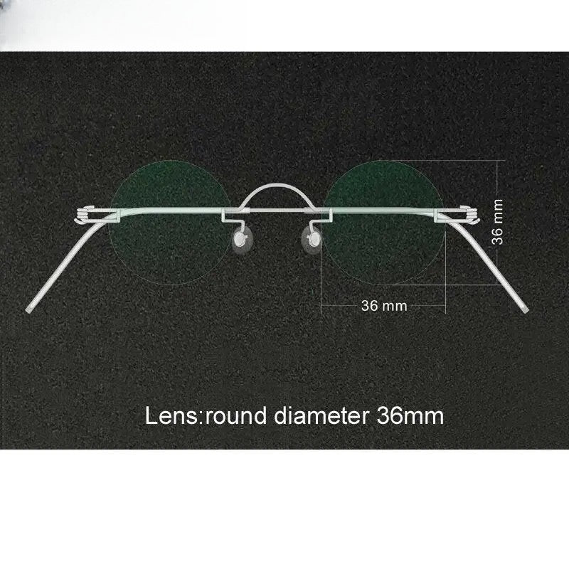 Unisex Round Rimless Stainless Steel Screwless Reading Glasses Y020 — view 5 | Rx Spectacle