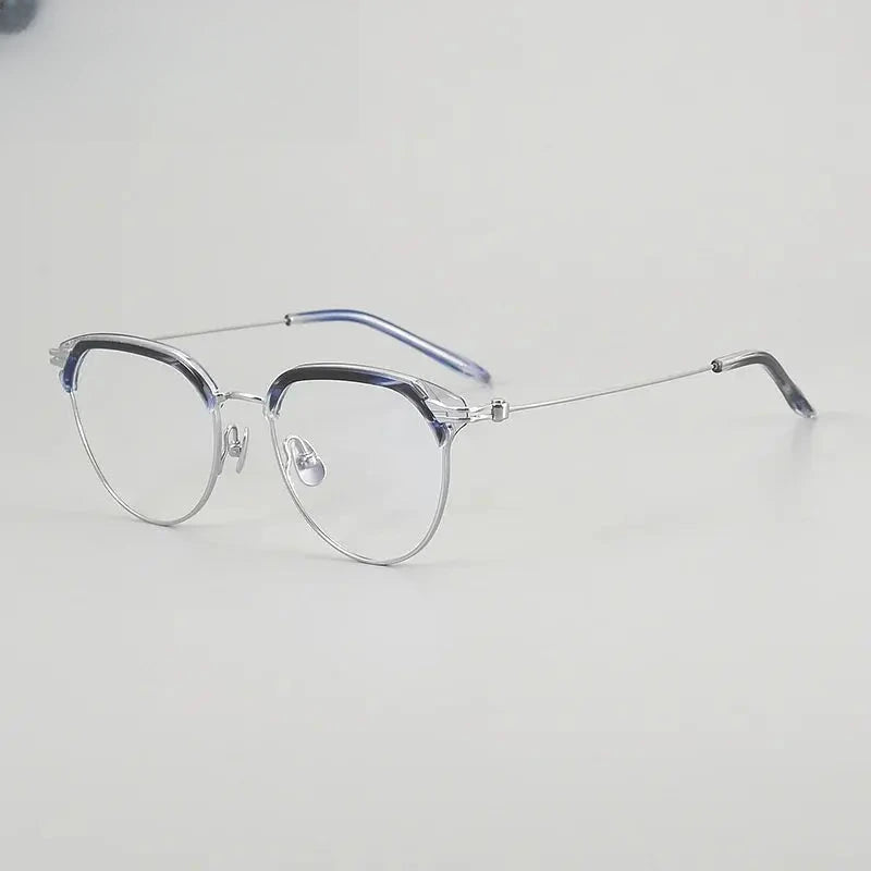 Unisex Oval Full Rim Titanium Prescription Glasses 882410 — view 3 | Rx Spectacle