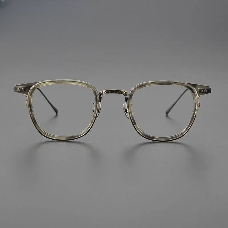Unisex Square Full Rim Titanium Prescription Glasses Gxyj1076 — view 6 | Rx Spectacle