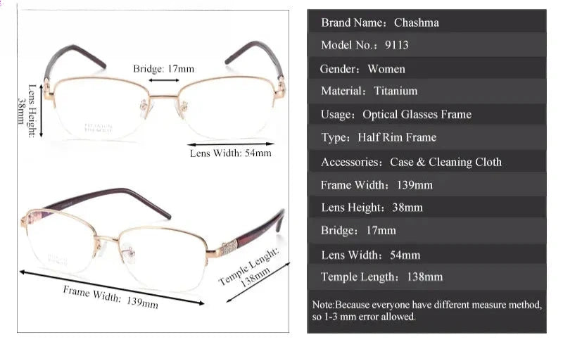 Unisex Oval Semi-Rimless Titanium Prescription Glasses 39113 — view 3 | Rx Spectacle