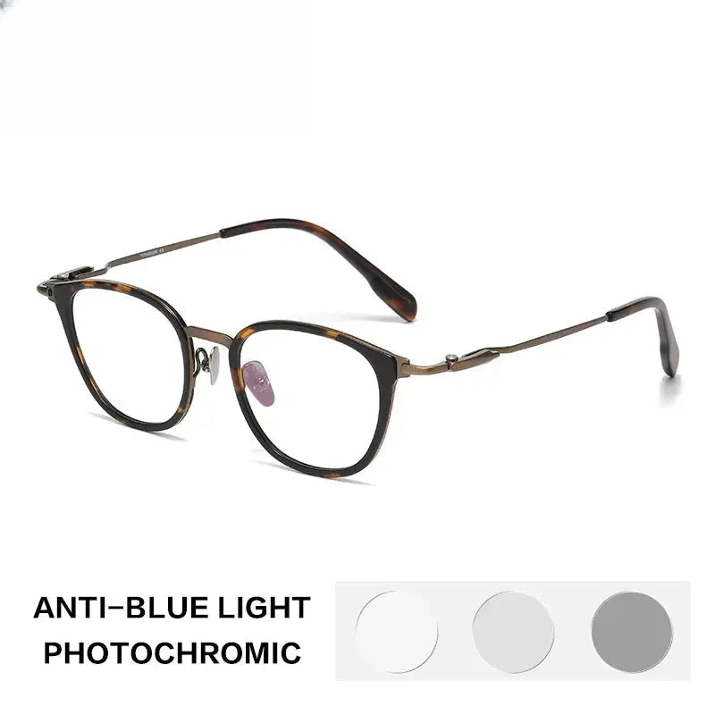 Unisex Square Full Rim Titanium Oversized Reading Glasses 840059 — view 4 | Rx Spectacle