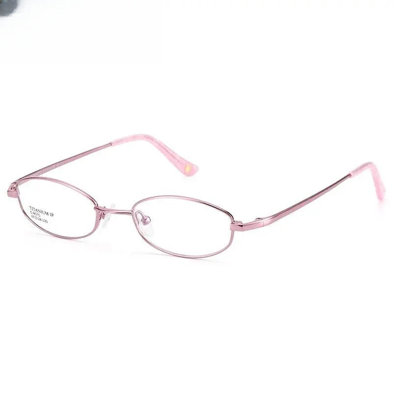 Unisex Oval Full Rim Titanium Prescription Glasses 8070 — view 6 | Rx Spectacle