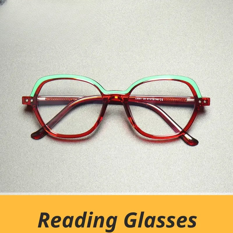 Women's Oval Full Rim Titanium Reading Glasses Gxyj9051 — view 1 | Rx Spectacle