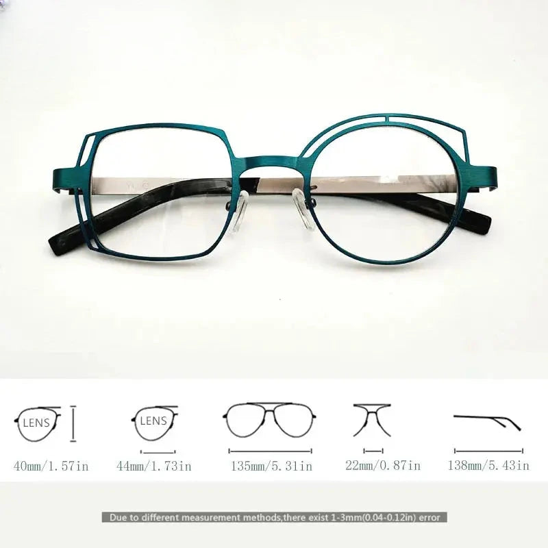 Women's Round Full Rim Stainless Steel Prescription Glasses 8110 — view 2 | Rx Spectacle