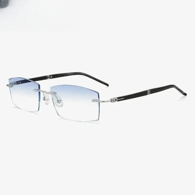 Men's Square Rimless Titanium Prescription Glasses 520566 — view 4 | Rx Spectacle