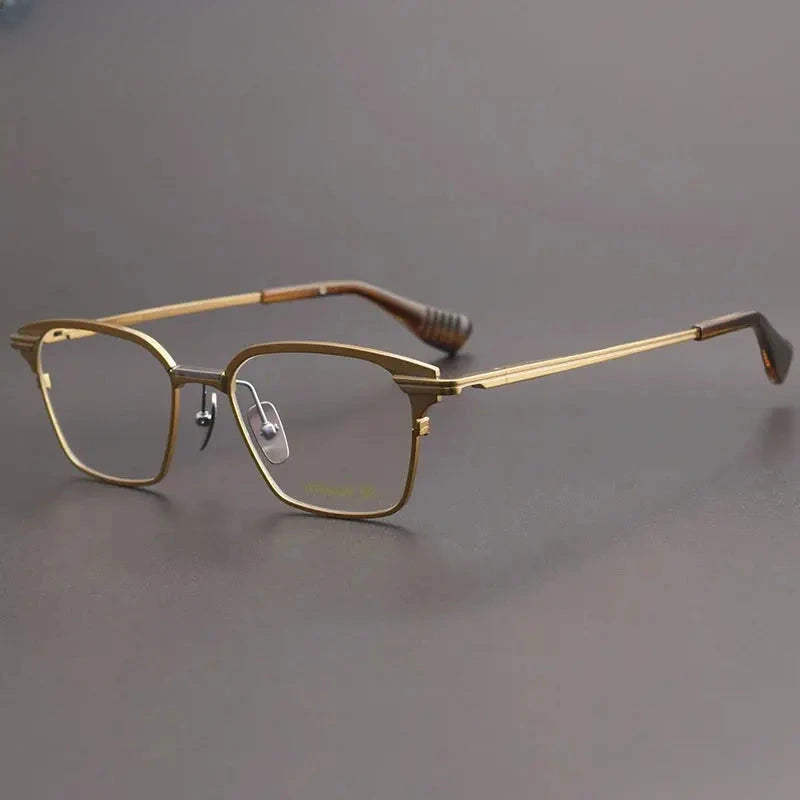 Unisex Polygon Full Rim Titanium Oversized Prescription Glasses 17524 — view 5 | Rx Spectacle