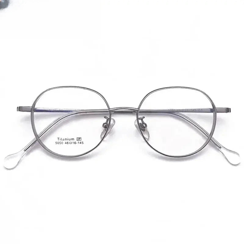 Unisex Round Full Rim Titanium Prescription Glasses 5050 — view 1 | Rx Spectacle
