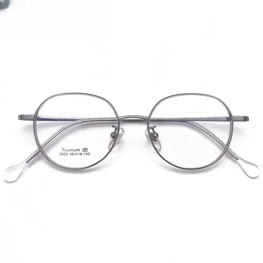 Unisex Round Full Rim Titanium Prescription Glasses 5050 — view 1 | Rx Spectacle