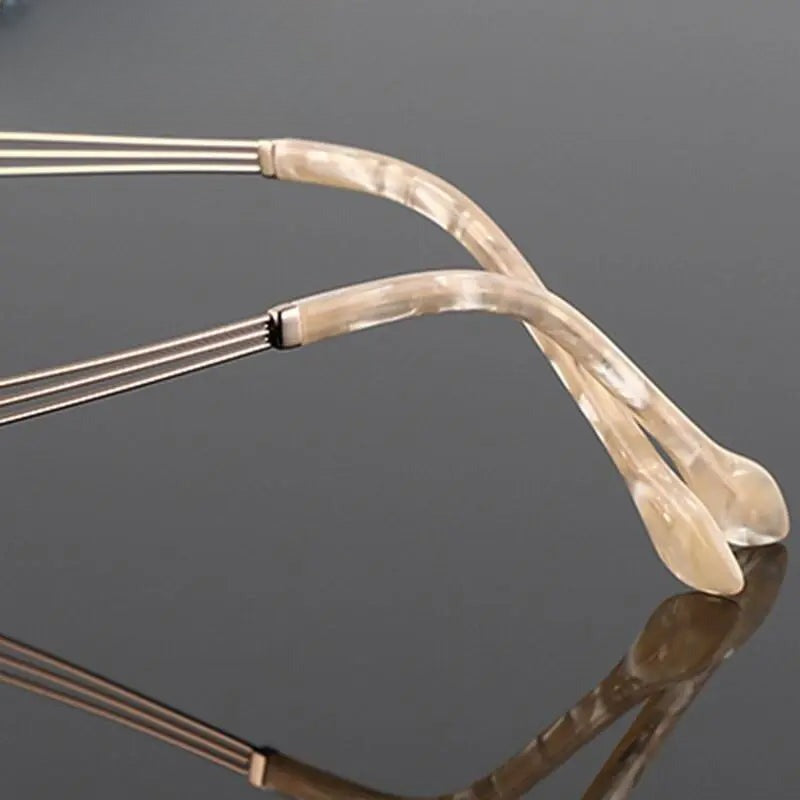 Women's Oval Rimless Titanium Prescription Glasses 52008 — view 6 | Rx Spectacle