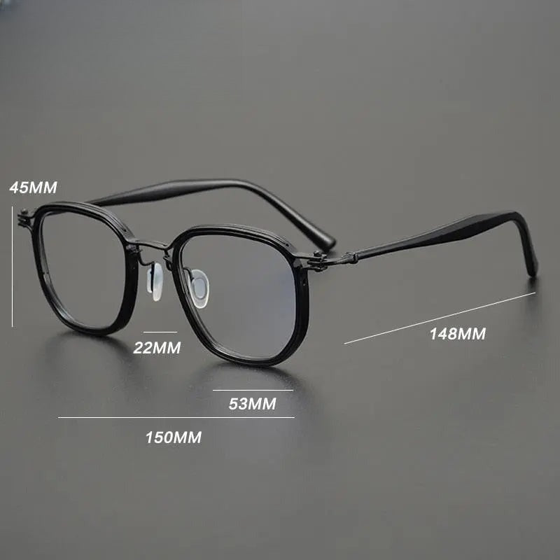 Unisex Square Full Rim Titanium Prescription Glasses Gxyj815 — view 4 | Rx Spectacle