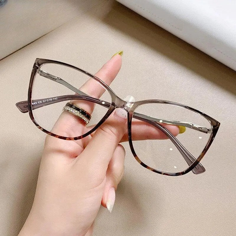 Women's Cat Eye Full Rim Titanium Prescription Glasses 7843 — view 7 | Rx Spectacle