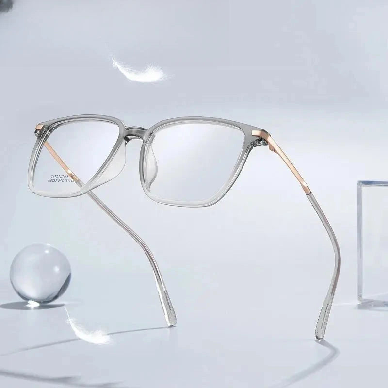 Unisex Square Full Rim Titanium Prescription Glasses — view 1 | Rx Spectacle