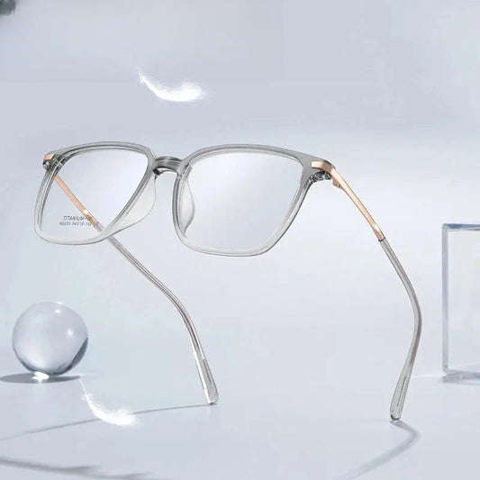 Unisex Square Full Rim Titanium Prescription Glasses — view 1 | Rx Spectacle