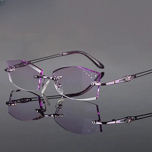 Women's Square Rimless Titanium Prescription Glasses 710056 — view 1 | Rx Spectacle