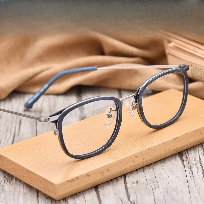 Women's Square Full Rim Titanium Prescription Glasses 809500 — view 1 | Rx Spectacle